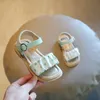 Sandals filles chaussures nouveaux enfants d'été sandales à fond doux inférieur princesse baby-tout-petit chaussure plage de plage sandalias