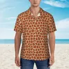 Herren lässige Hemden Hawaiian Hemd Urlaub Giraffe Print Blusen lila Tier Neuheit Männer Kurzarm Y2k lustige Tops