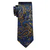 Bow Ties Retro Luxury Blue Gold Paisley Men Black Tie pour la fête de bureau Montage de mode Mandkerchief de bouffées de manchette