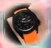 Iscritto logo personalizzato orologio hip hop maschile calendario quarzo movimenti orologio colore cintura in gomma cinghia diolca da giorno della data orario di orologi in ceramica nera per orologi