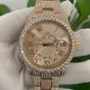 Benutzerdefinierte Marke Moissanite Watch Luxus veröffnet VVS Moissanite Mechanische Uhr