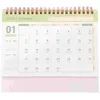 Kalendarz 2024 Dekorowanie biura DEC Stojący Kalendarz Miesiące programu Cewka Cewka wiążąca duża rządzona bloki biuro domowe różowe