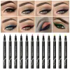 Eyeliner 12 Cores Eyeliner líquido Lápis impermeável à prova d'água de liner colorido caneta destaque neon colorido de olhos duradouros maquiagem cosmética