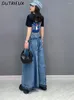 Damskie dżinsy wiosna jesień w stylu koreański moda luźna luźna swobodna wszechstronna kolor bloków jeansowych dla kobiet