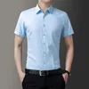 Chemises de robe masculine Nouvelles chemises à mormes à couches Slim Slim Fit Shirts hommes classiques Hipster Hipster Détendez-vous Luxe Formal Shirt Plus taille 5xl D240507