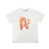 Palm Pa Harajuku 24ss Летняя буква пламени на печать логотип футболка парня подарок свободный негабаритный хип -хоп унисекс с коротким рукавами