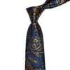 Bow Ties Retro Luxury Blue Gold Paisley Men Black Tie pour la fête de bureau Montage de mode Mandkerchief de bouffées de manchette