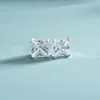 Feiner Schmuckohrringe Quadrat CZ Baguette Diamond 925 Sterling Silber Vermeil Gemstone Stud für Frauen Geschenk