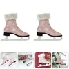 Decoratieve beeldjes schaatsen schaatsen schoenen hangende ornament glitter sneeuwvlok hanger hockey houten uitsparingen santa laarzen kerst