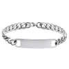 Acciaio inossidabile inossidabile copertura in bianco. Striscia bracciale a catena cubana braccialetto bracciale maschile