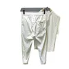 Summer Ultra Thin Ice Silk Side Stripe Tie Feet Casual Pants For MenS Fashion Brand Slim Fit Drawstring Nine Point Sports 240428