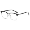 Óculos de sol 2024 óculos de miopia negra para negócios de lazer masculino meio quadro anti -azul Light HD Moda feminina