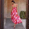 Designer Dress Women's 2024 Sexy zomervakantie afdrukken gemonteerde luidspreker sling jurk voor dames plus size jurken