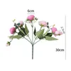 Fleurs décoratives couronnes chaudes vendant 1pcs rose rose bouquet de soie pivoine fleur artificielle 5 grosse tête 4 petits bourgeons de maison de mariage décoration de mariage cadeau cadeau