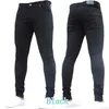 Heren jeans heren jeans potloodbroek vaste midden stijging slanke pocket pocket elastische veer 2024 enkel lengte denim casual zipperl2405