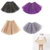 Robe tutu bébé bébé filles danse de danse tutu 3 couches tulle paillettes golden paillettes moelleuses princesse maille pette 0-8 an d240507