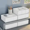 Depolama kutuları kutular masaüstü istiflenebilir çekmeceler basit beyaz ofis kırtasiye organizatörü ev masası uzay tasarrufu güzellik güneş ışığı depolama kutusu q240506