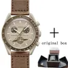 Watch with Box Mens Bioceramic Moon Watches Full Fonction Quarz Chronograph Mission to Mercury 42mm Nylon Watch 2024 Master en édition limitée
