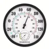 Gauges 1pc, thermomètre intérieur, grands thermomètres extérieurs pour patio, thermomètre à mur rond, pas de batterie nécessaire au thermomètre suspendu