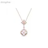 Q94355 Färg Blossom Sun Pendant Pink Gold and White Mother of Pearl Pendant Halsband Guldpläterad Kvinnor Designer V Four Leaf Clover Chains Jewelry 3901