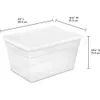 Boîtes de rangement Colgodes 56 Quart Boîte à contenant de rangement empilable en plastique épais durable avec couvercle de verrouillage intégré transparent (24 packs) Q240506