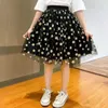 tutu Dress Summer Girls Flower Floral Tutu Skirts For Kids Childrens Clothes Mesh Pleated Princess Tulle Bust Skirt 4 6 8 10 11 12 Years d240507