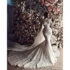 Mermaid Wedding Vintage Dress Chart Schermo ad alto collo a maniche lunghe con abiti da sposa più dimensioni abiti da sposa