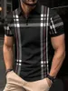 Striped Plaid gedrucktes Mens Polo Shirt Summer Top Plus Size Casual Comfort Vielseitige Kurzärmel für einkaufen 240420