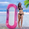 Opblaasbaar zwembad luchtmatras met hoofdsteun zwemringwater hangmatbuis amusement drijfvloer voor Summer Beach Accessories 240506