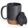 Becher Korkboden Kaffeetassen kreative Hitze-Konservierung staubdichter Keramik Becher Wärmeresistenter Isolierung Tee machen Tasse