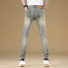 Ретро-настоящие религиозные джинсы Мужские модные корейские версии с тонкой посадкой и маленькими ногами высококачественные мужские и универсальные эластичные брюки весны и осенние стили
