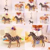 Anneaux clés Animal Zebra Horse Chaîne Pendant Car Keychain Accessoires ACCESSOIRES RHINISTON ENAMEL ALLIAGE D'ALLIAGE D'ALLIAGE ALLIAG