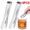 Accessoires 5/1 -st roestvrij stalen ijs kubus tang draagbare BBQ Meat Tongs Mini Grill Toasted Food Clamp Party Candy Buffet Bar keukengereedschap