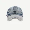 Ball Caps Umyj branża ciężka stary dziura Hip Hop Denim Baseball Cap Men i kobiety Ta sama koreańska wersja Tide Brand T Letter