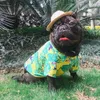 Abbigliamento per cani camicia fiorita per spiaggia estiva per abiti da gatto tute cucciolo a maniche corte a cocco a cocco ad albero di cocco accessori