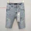 Designer Purple Denim Shorts Stacked Pants Ksubi Tear High Street Trendy Denim Straight Leg Style Street Wear Men Sim Jeans Shorts Ksubi Jeans Man 4271