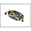 Bead eefs Multilayer Charm Bracelets Hand Made Turkish Evil Eye Bracelets Braided Adjustable Leather Fashion Vintage Men Jewelry For W