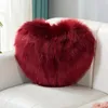 Подушка любовь форма сердца бросает нечеткий длинный искусственный мех декоративный диван автомобиль домашний офис декор спальни декор спальня
