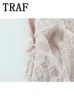 Casual Dresses 2024 Bandage Lace Dress Woman Elegant French Fairy Long For Women Cut Out Two Piece Sleeve Party