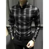 Herren-Hemdhemden 8 Styles 2023 Neues hochwertiges Hemd Mode Casual Shirts Herren Kleidung Turndown Kragen D240507