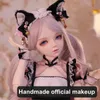 1/3 Bjd Doll Cat Costume Designer Makeup Dziecko twarz Dobra masa masowa samice samice ruchome korpusie lalka DIY Make Up 60 cm zabawka gifi 240506