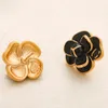 Camellia Flower Designer Boucles d'oreilles 18K Gol