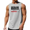 Men's Tank Tops Installing Muscles Please Wait Summer Quick Dry Gym Clothing Mesh Sports Tank Top Men Bodybuilding Slveless Shirt Fitness Vest Y240507