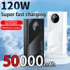 Bank 120W Power Bankenuper Schnelles Laden 50000mAh Ultralarge -Kapazität für einen externen Akku für mobile Leistung für iPhone Xiaomi Samsung