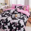 Set di biancheria da letto Solstice Girl Kid Teen Letting Formies Rosa Black Five Point Star Fantetteri per biancheria da letto Down Wivet Cover Cover Cover Cover Letting Bianchesimi per letti piatti J240507