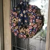 Decorative Figurines 4th Of July Patriotic Wreath Memorial Day Pride Front Door Red White And Blue Flag Standalone For Cemetery