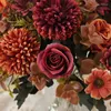Fleurs décoratives artificielles de fleurs de rose artificielle bouquet de mariée mixte bouquet pour la maison de mariage jardin salon bricolage décoration artisanat