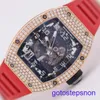 WRIS MALE RM WORTH RM010 MENS'S WORD 18K ROSE GOLD SET AVEC DATE DAMENT AFFICHAGE AUTOMATIQUE MÉCANIQUE MÉCANICAL SWISS World Back Set avec Diamond Watch