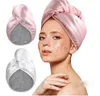 Super absorbierende Anti-Frizz-Instant trocken doppeltes Stoff Mikrofaser Satin Haar Turban Trocknen Easy Twining Tuch DF125