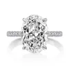 Vintage ovale Cut 4CT Lab Big Diamond Promise Ring 100% réel 925 STERLING SIGHT ENGACTION BAGLE DE MEADUX SANS POUR LES FEMMES BIELSEMENT 281S